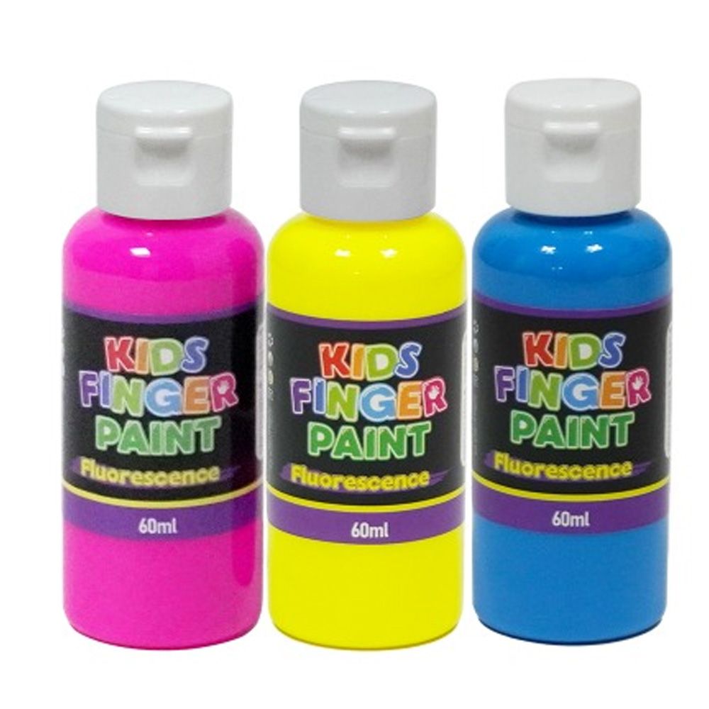 키즈맘아트 미술놀이 핑거페인트 형광색 60ml x 3색 세트