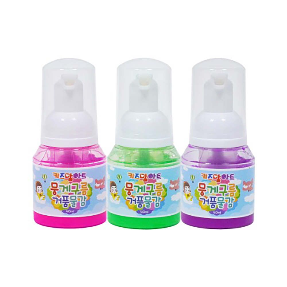 키즈맘아트 미술놀이 뭉게구름 거품물감 40ml x 3색 (B세트)