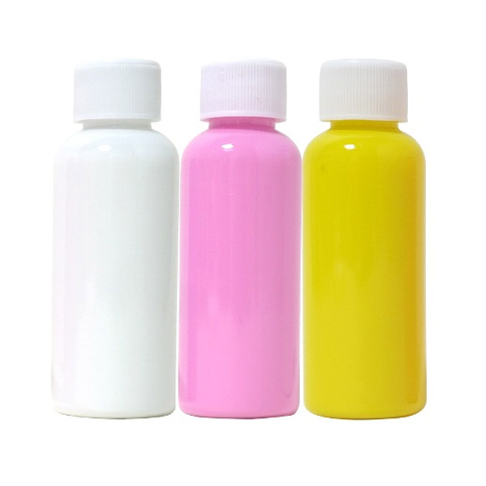 키즈맘아트 푸어링 아트 페인트 A세트 50ml x 3색 (흰색.분홍.노랑) (오브제 인형 별매)