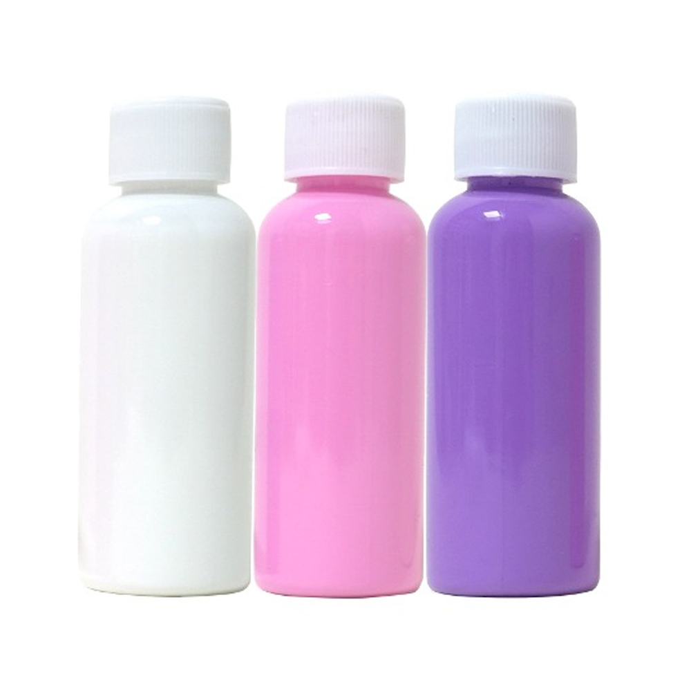 키즈맘아트 푸어링 아트 페인트 B세트 50ml x 3색 (흰색.분홍.보라) (오브제 인형 별매)