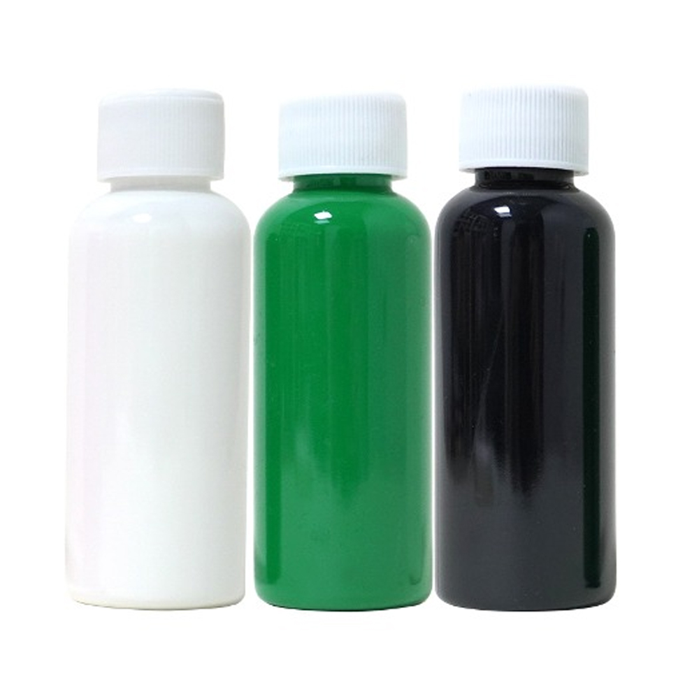 키즈맘아트 푸어링 아트 페인트 D세트 50ml x 3색 (흰색.초록.검정) (오브제 인형 별매)