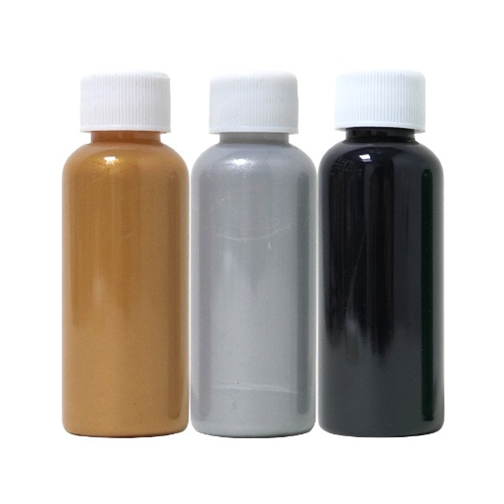 키즈맘아트 푸어링 아트 페인트 E세트 50ml x 3색 (금색.은색.검정) (오브제 인형 별매)