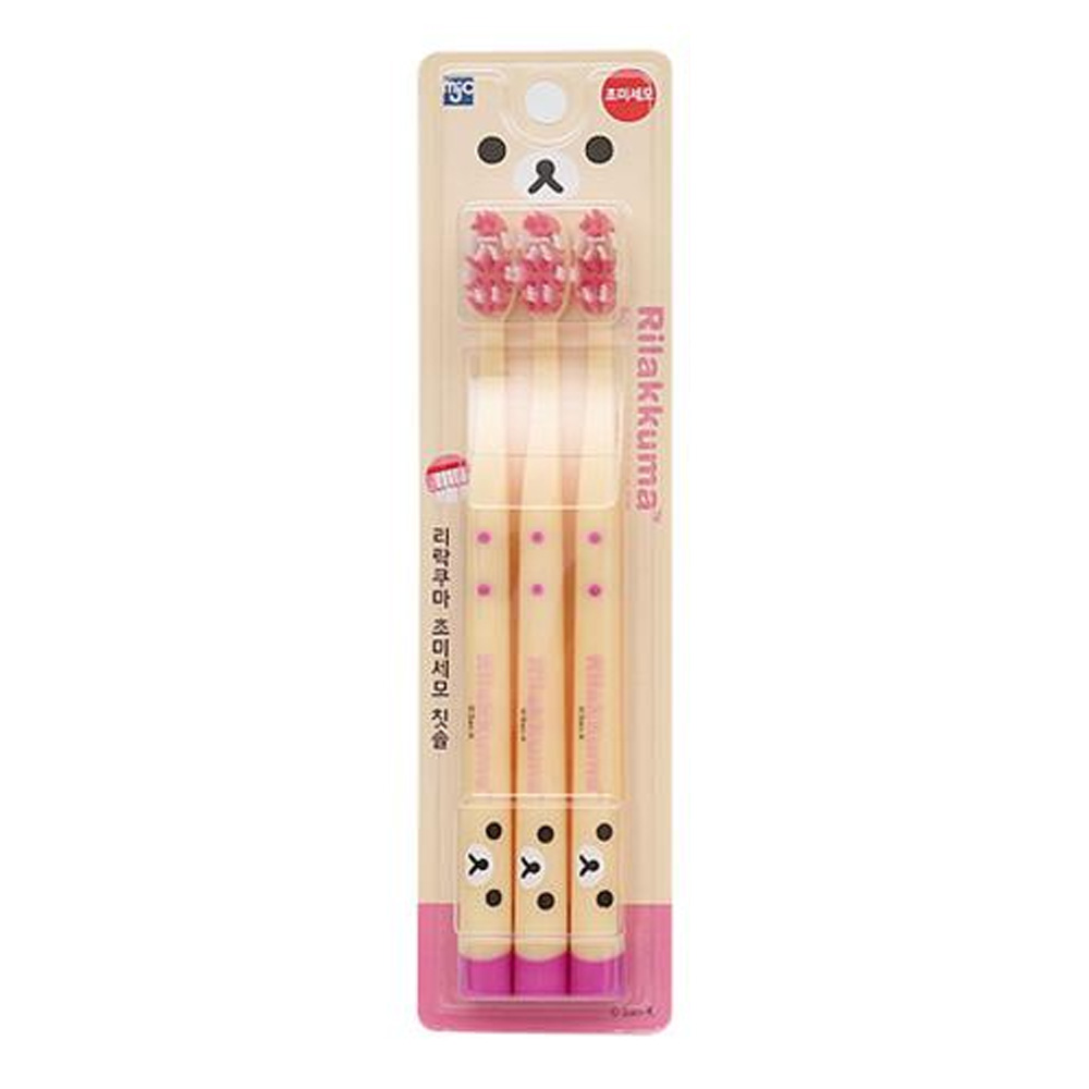 엠제이씨 리락쿠마 초미세모 칫솔 3P (핑크)