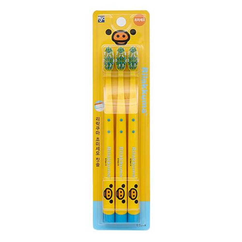 엠제이씨 리락쿠마 초미세모 칫솔 3P (옐로우)