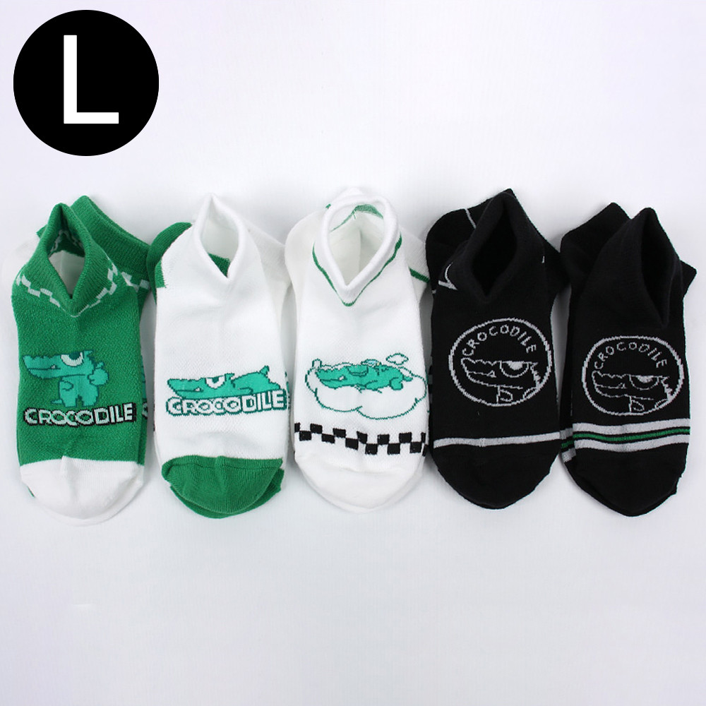 새실텍스피아 아동양말 크로커다일 키즈 스니커즈 양말 5족 1세트 (L)