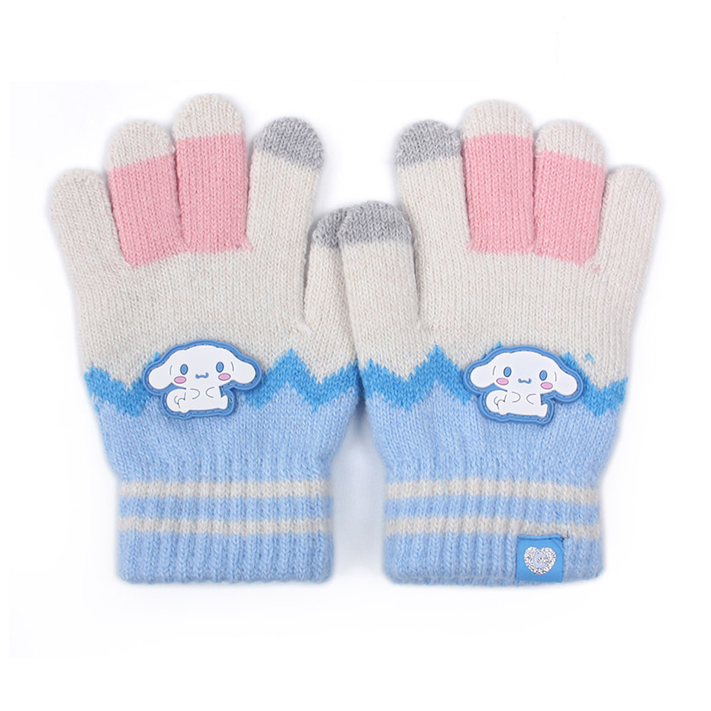 성창 아동장갑 시나모롤 지그재그 포인트 니트 장갑