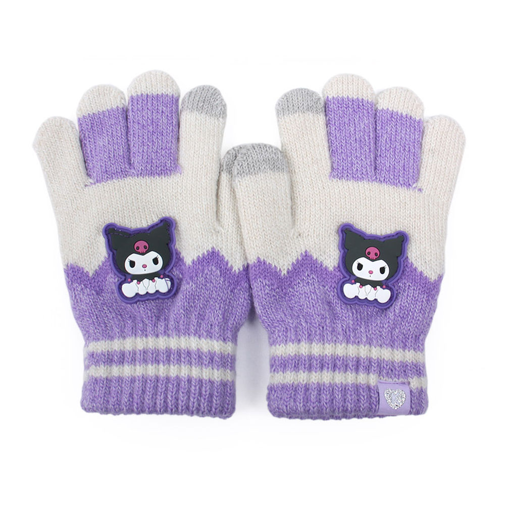 성창 아동장갑 쿠로미 지그재그 포인트 니트 장갑