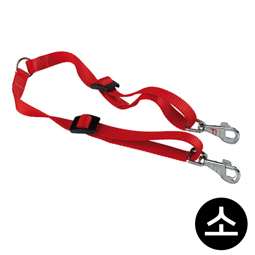 퍼프라스트 강아지 트윈 쌍고리줄 (레드) (소)