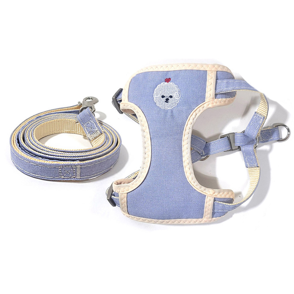 페로가토 강아지 조끼하네스 리드줄세트 (블루)