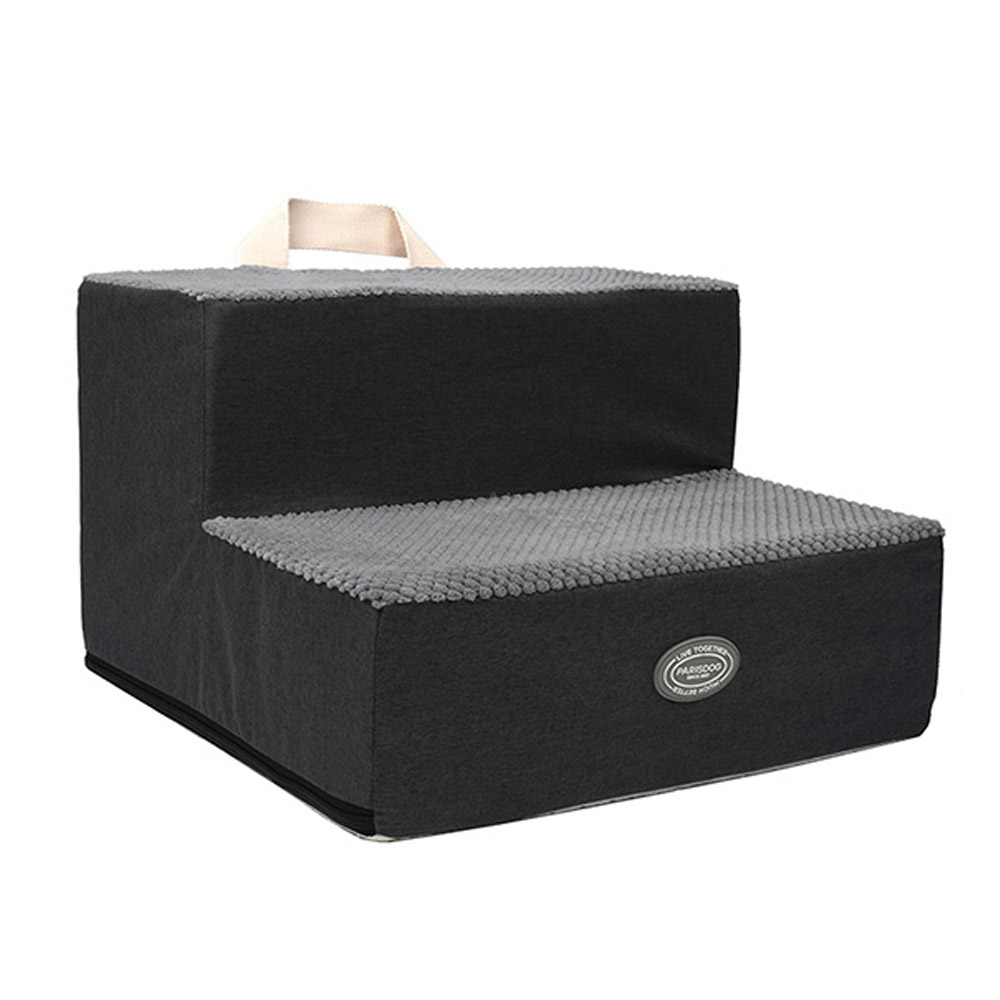 패리스독 강아지계단 심플 볼륨 2단 스텝 (높이 26cm) (다크그레이) 강아지 펫스텝 계단