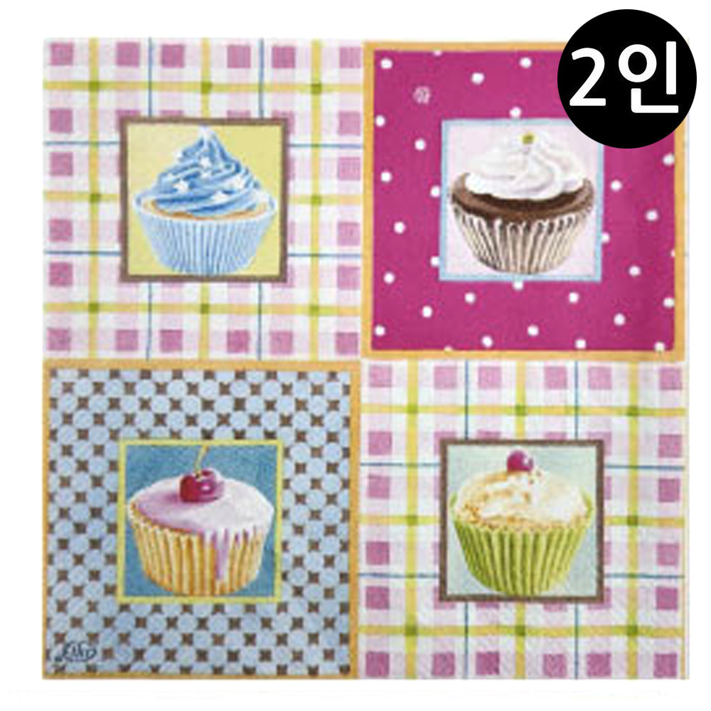 꼬메빔보 냅킨아트 비누클레이 머핀 (2인)