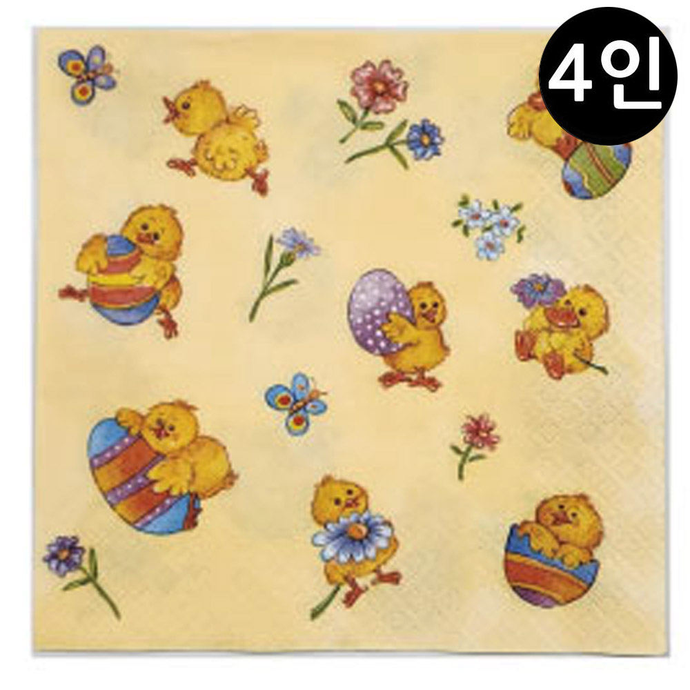 꼬메빔보 냅킨아트 비누클레이 노란병아리 (4인)