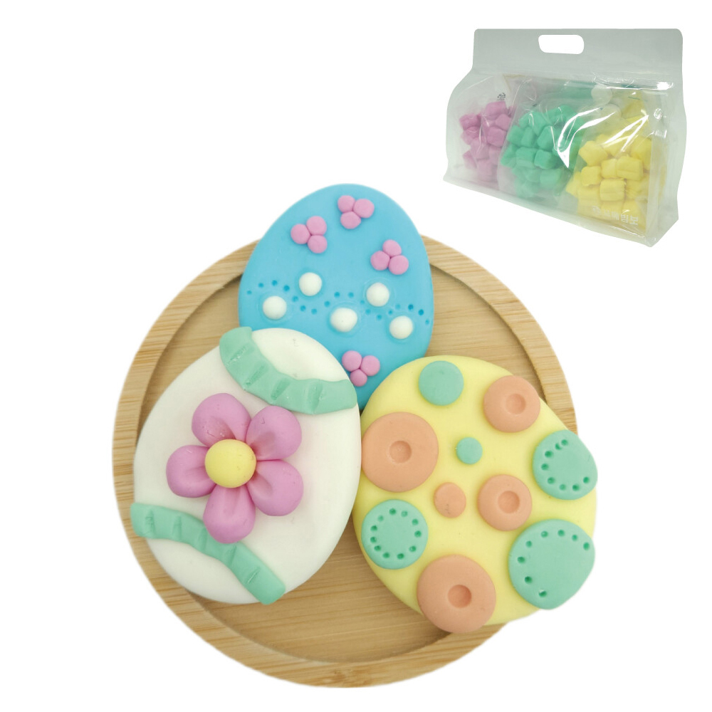 꼬메빔보 버블솝플레이 (비누찰흙) (향기) 비누클레이 달걀 (10인) 비누만들기