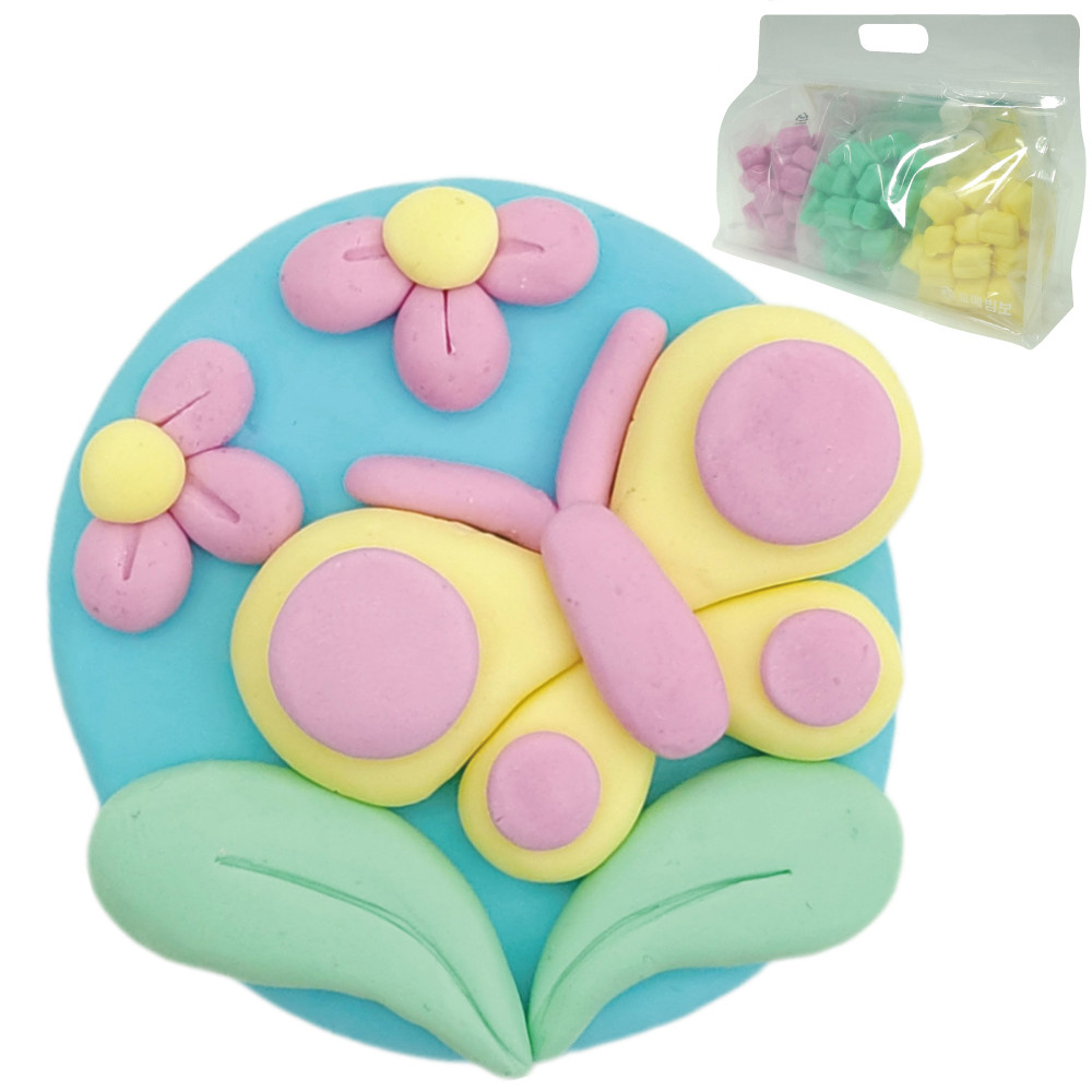 꼬메빔보 버블솝플레이 (비누찰흙) (향기) 비누클레이 봄과나비 (10인) 비누만들기