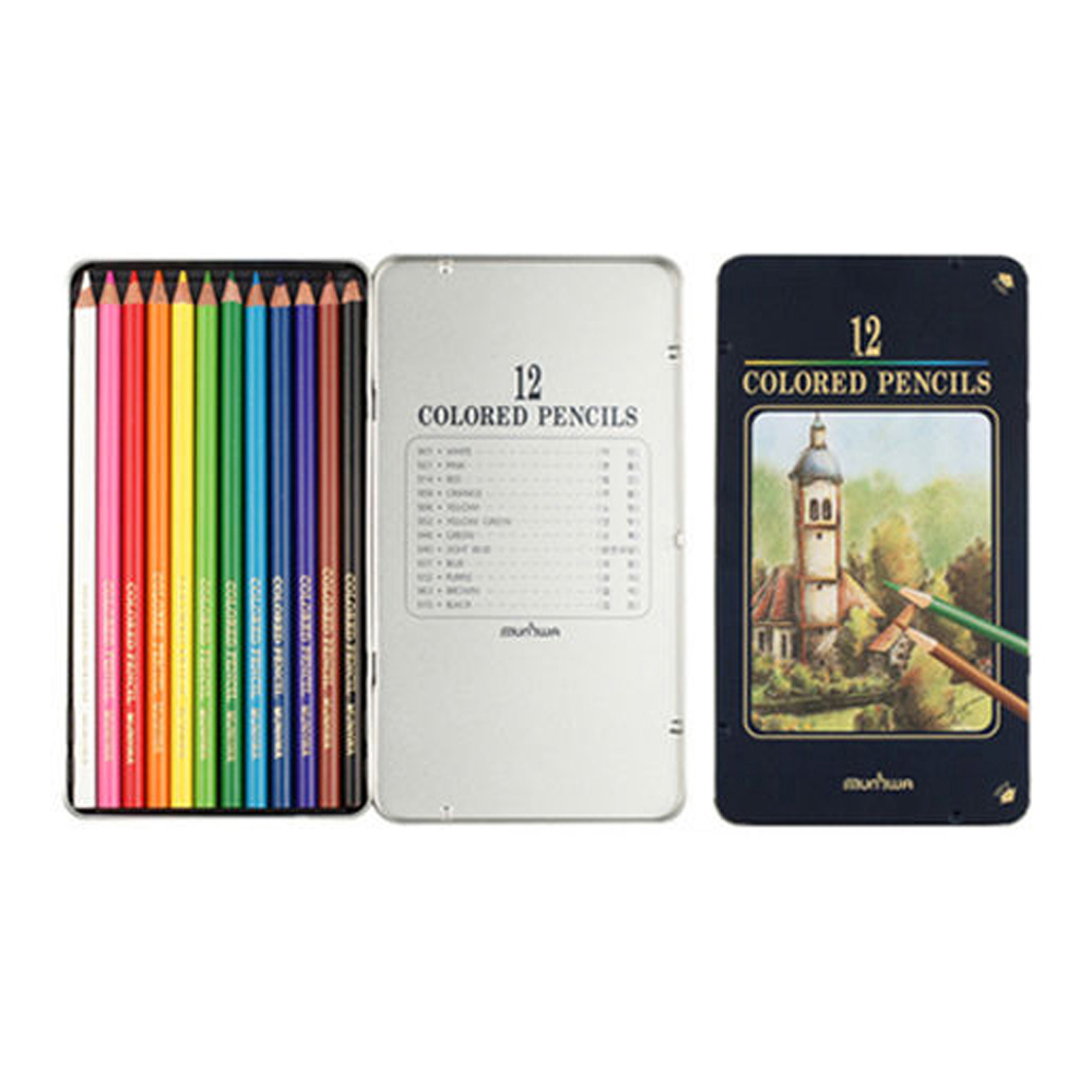 문화 색연필 12색 (틴케이스)