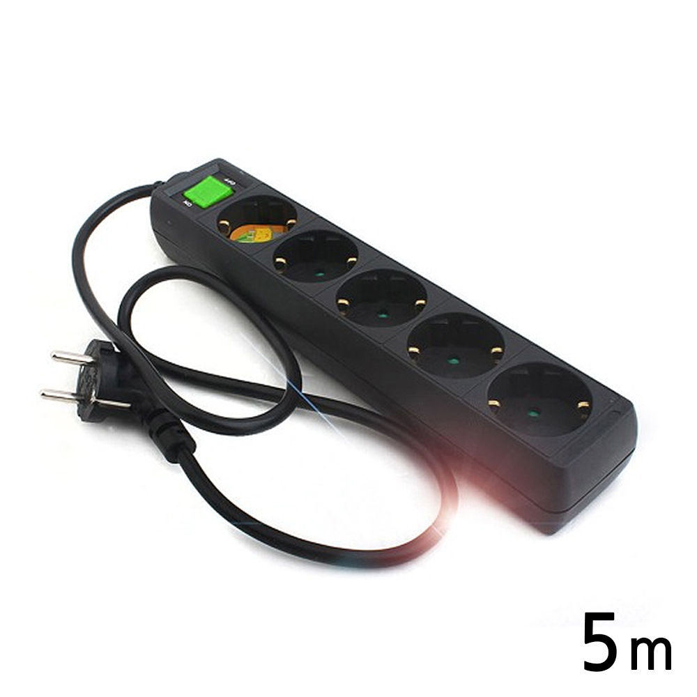 러그박스 콘센트 멀티탭 5구 5M (블랙) 이지콕 플러그 개별접지