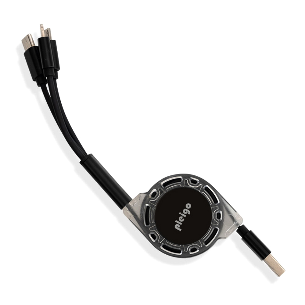 액센 플레이고 휴대폰충전케이블 3in1 충전 릴케이블 (CB100) (블랙)