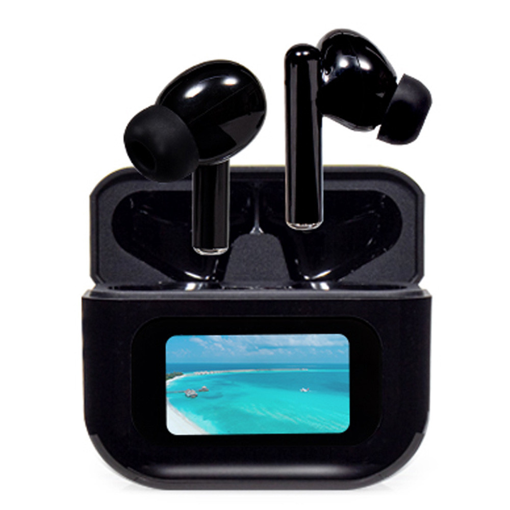 액센 블루투스이어폰 LED 한글 스크린 ANC 블루투스 이어폰 N700 (블랙)