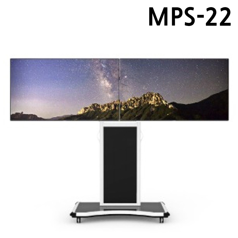 마운트피아 TV 모니터 스탠드 이동형 듀얼형 MPS-22 (32-65in) (좌우 2대거치) 거치대 티비 받침대 브라켓