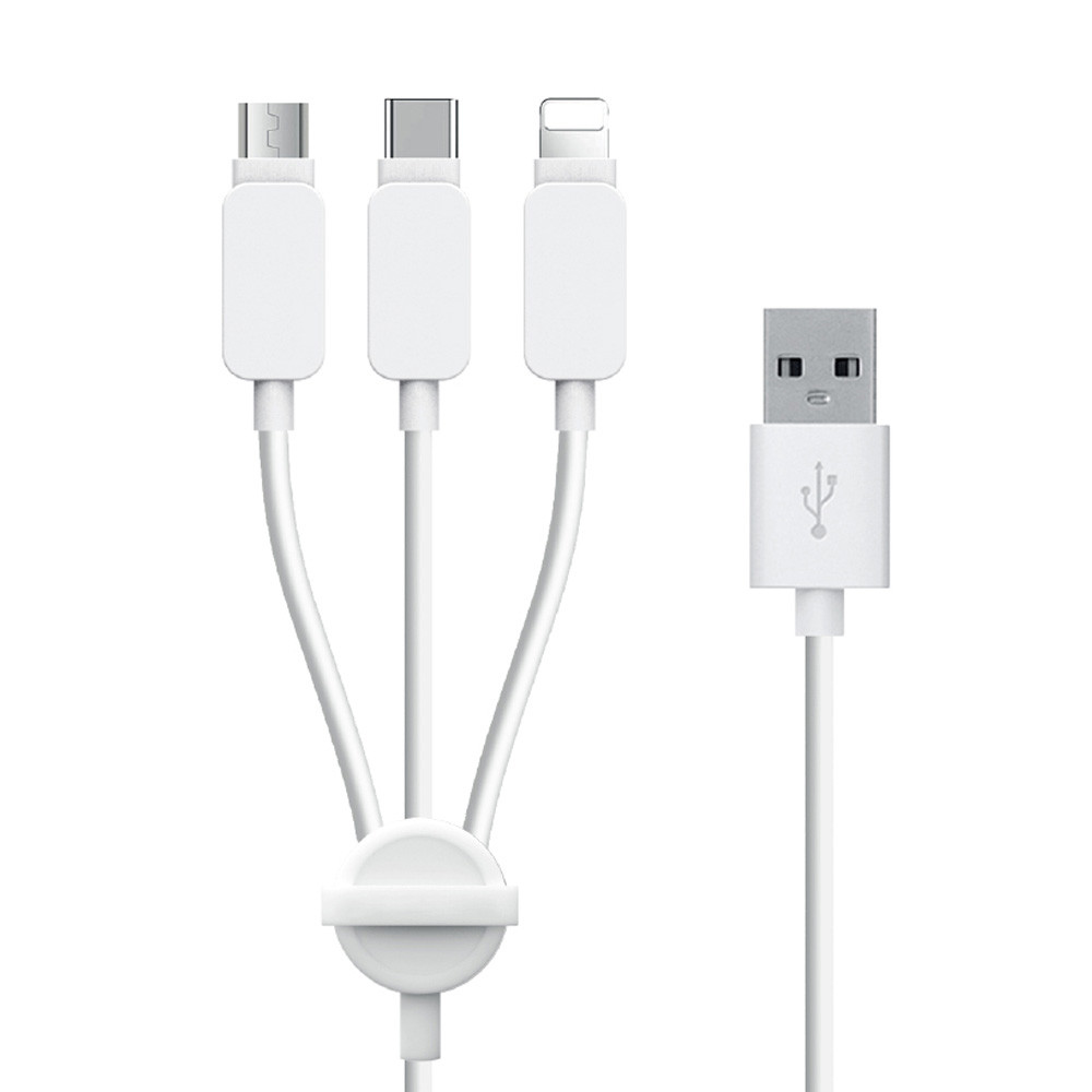 PLEOMAX 고속 충전 데이터 케이블 PVC 3way 1.5m