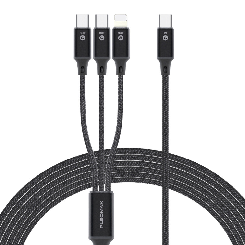PLEOMAX 고속 충전 데이터 케이블 3in1 MAX 30W C TO CC8 (PM-C TO 3 One 3in1 CABLE)