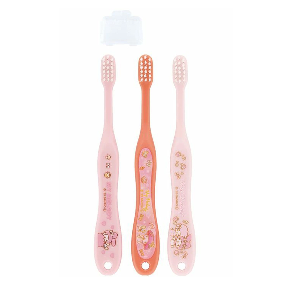 스케이터 어린이칫솔 마이멜로디 아동용 칫솔 3P세트 (캡포함) STEP2