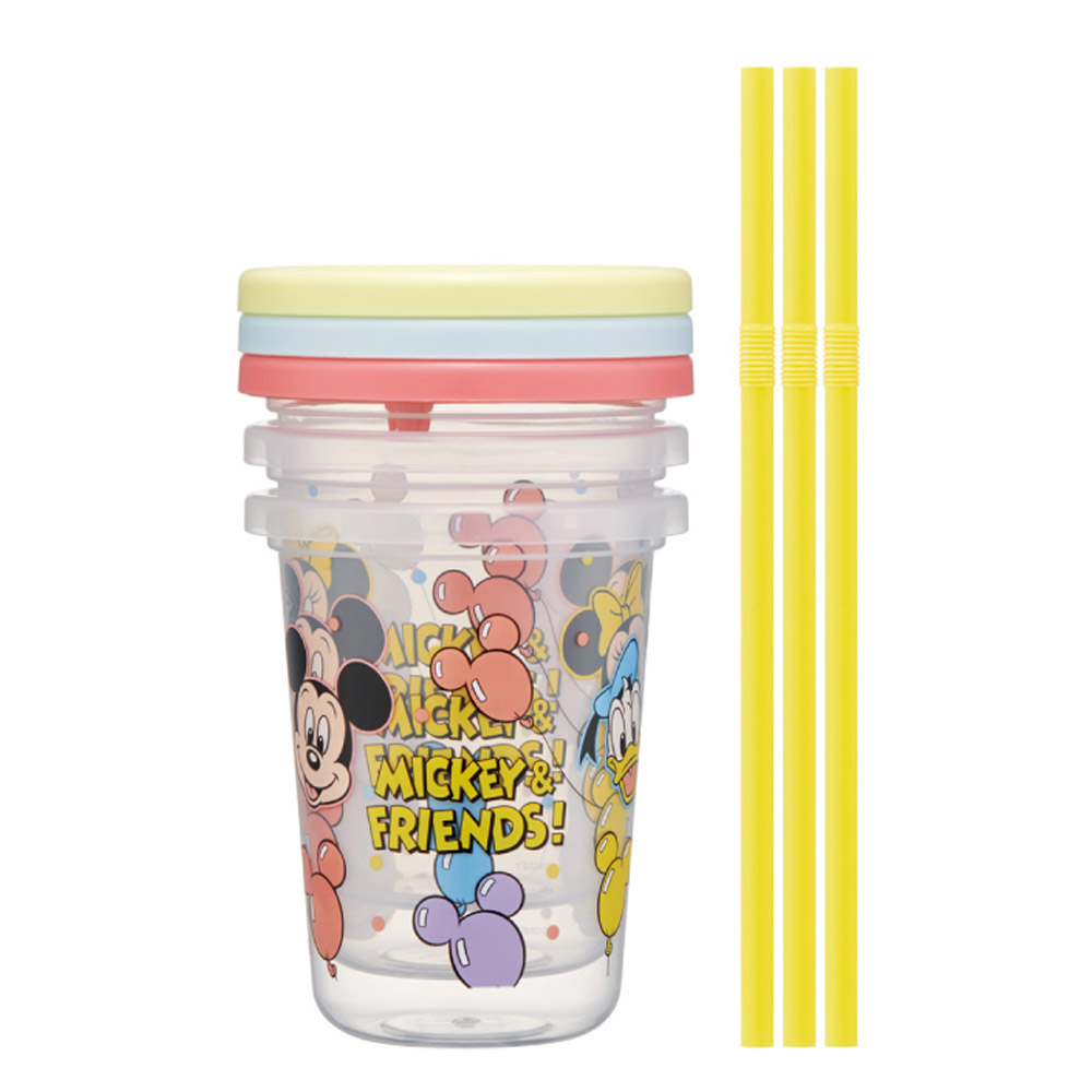 스케이터 빨대컵 미키프렌즈 풍선 스트로 텀블러 3P 세트 230ml 유아컵 아기컵 이유컵