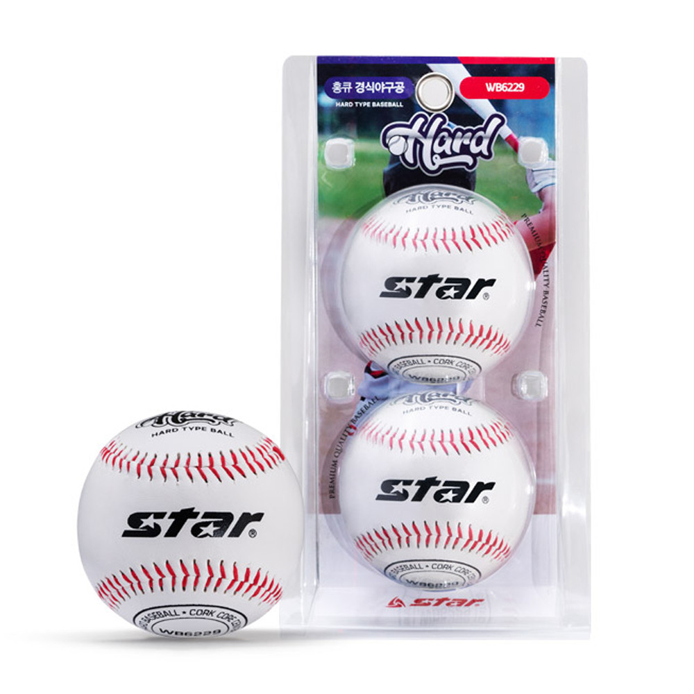 스타스포츠 홍큐 경식야구공 (2개입) (WB6229)