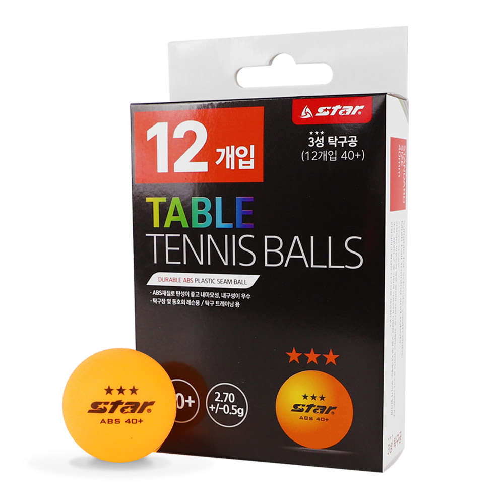 스타스포츠 탁구 탁구공 3성 (오렌지) (12개입) (GB230-11)