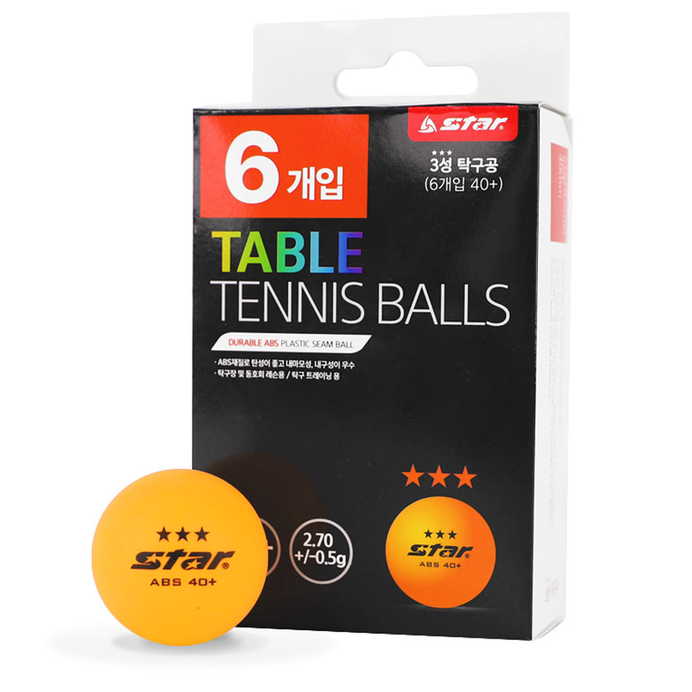 스타스포츠 탁구 탁구공 3성 (오렌지) (6개입) (GB240-11)