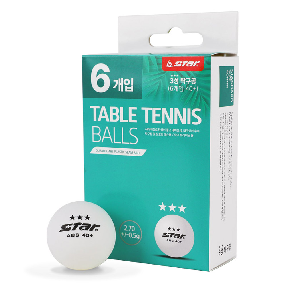 스타스포츠 탁구 탁구공 3성 (화이트) (6개입) (GB240)