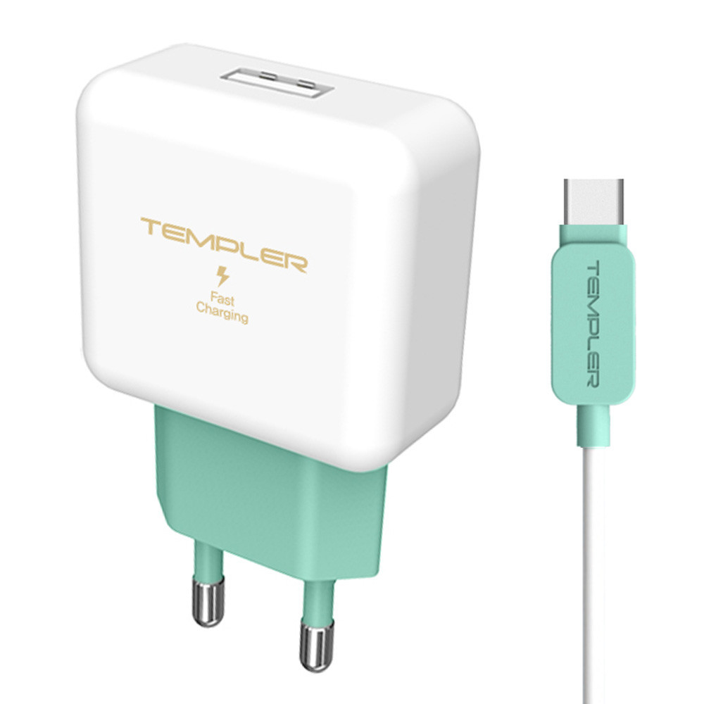 템플러 가정용 초고속 충전기 QC3.0 분리형 USB 1포트 (C타입) (ICTC-18WQC30U1)