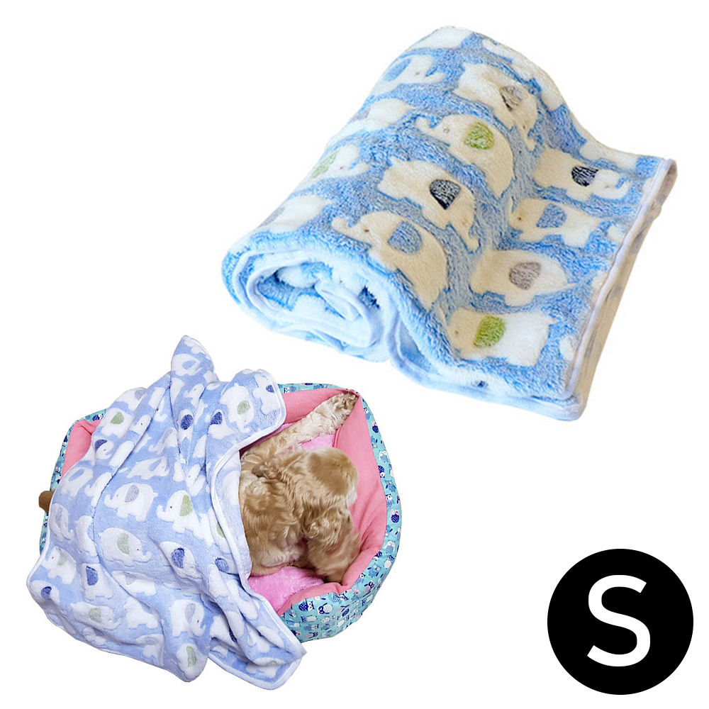펫투유 우쭈쭈 엘리펀트 애완용 담요 (블루) (S)