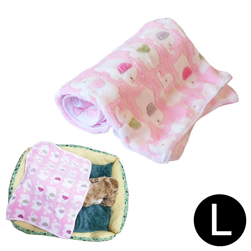 펫투유 우쭈쭈 엘리펀트 애완용 담요 (핑크) (L)