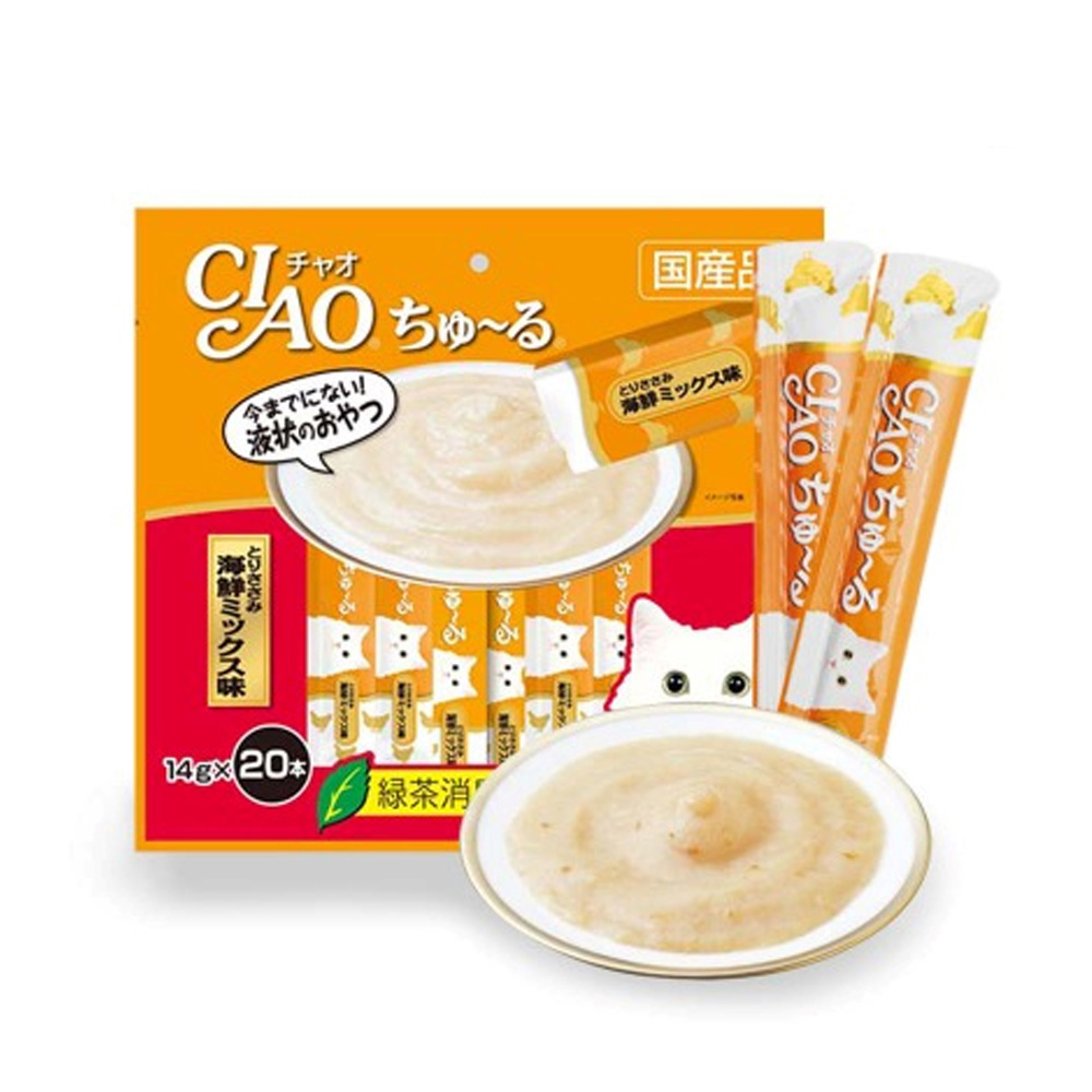 이나바 챠오츄르 닭가슴살.해산물믹스 (20개입) (SC-128) (고양이 간식)