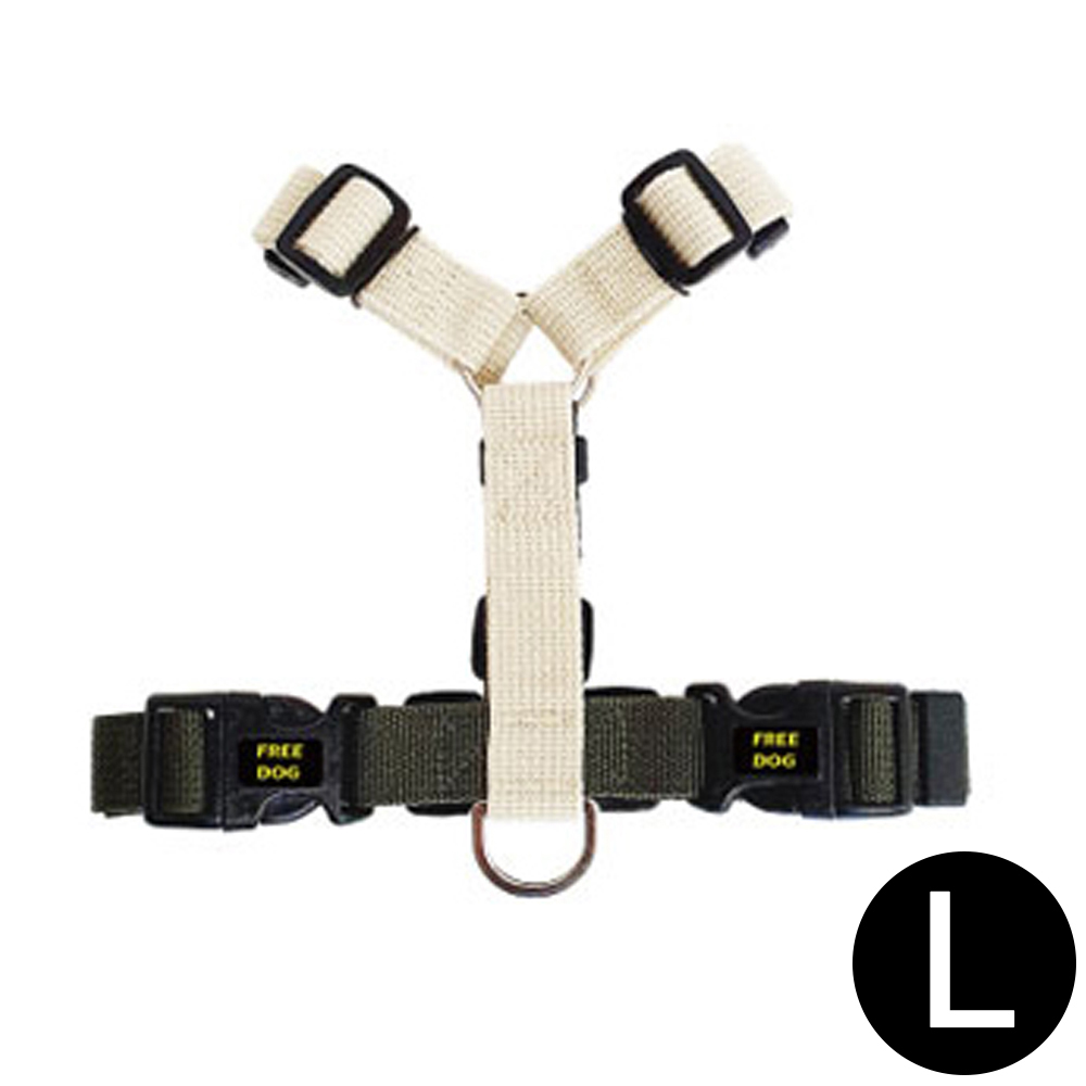 프리독 투웨이 애견 H하네스 (베이지카키) (L)