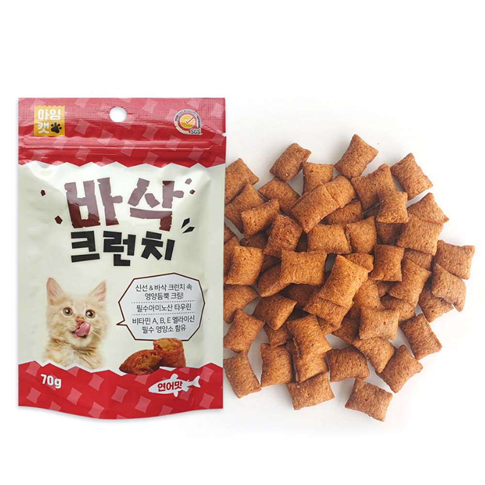 아임캣 바삭크런치 70g (연어) (고양이 간식)