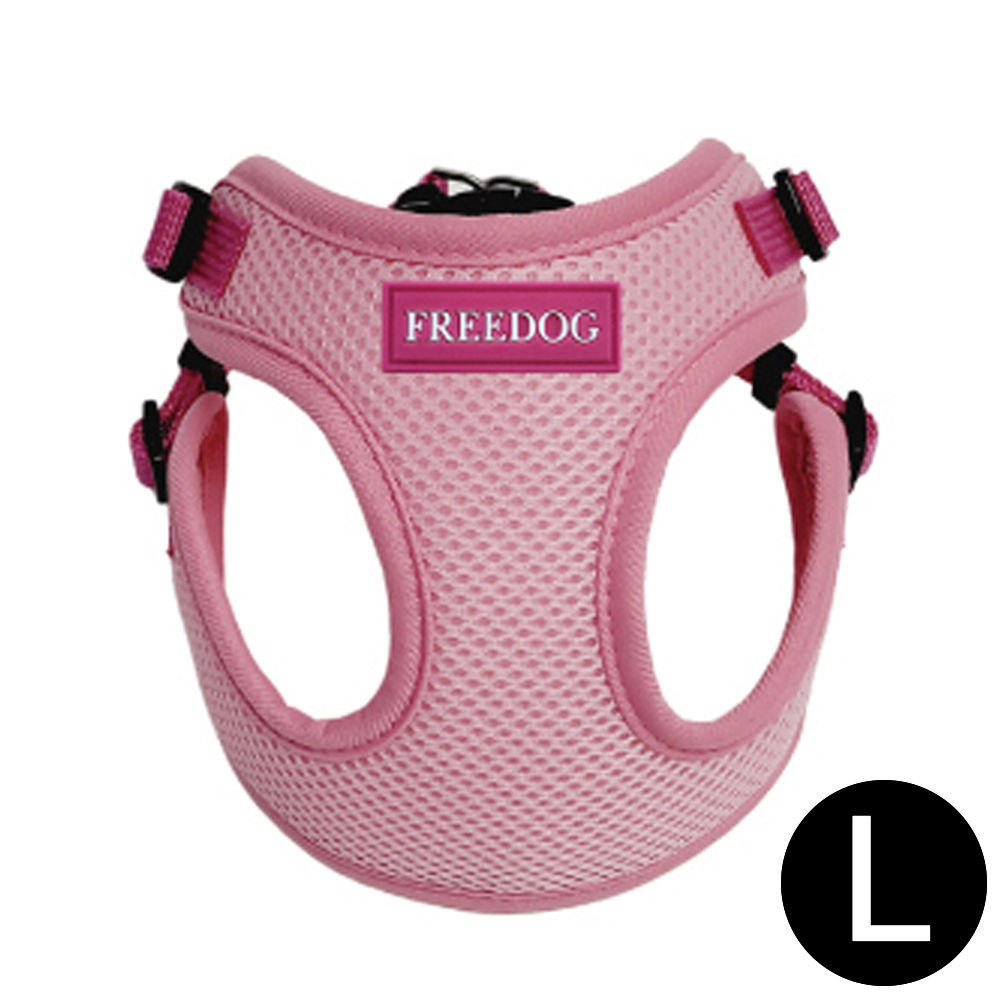 프리독 에디션 강아지 메쉬 하네스 (핑크) (L)