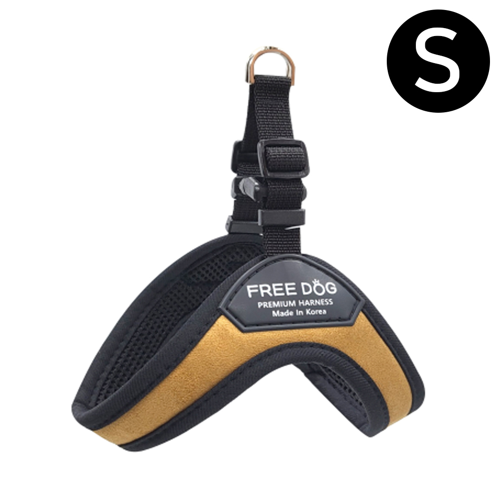 프리독 RUN 스웨이드 강아지 하네스 (카멜) (S) (리드줄 미포함)