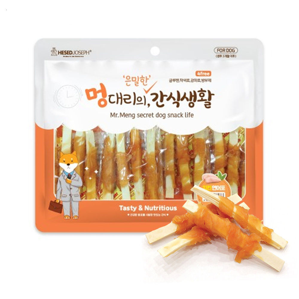 헤세드요셉 멍대리의 은밀한 간식생활 치킨 연어포 300g (강아지 간식)