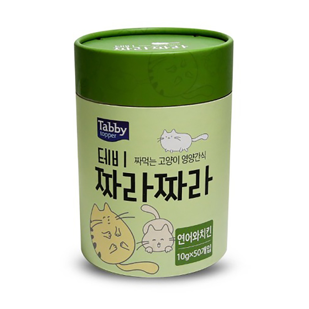 테비 짜라짜라 연어와 치킨맛 (10g x 50개입) (고양이 간식)