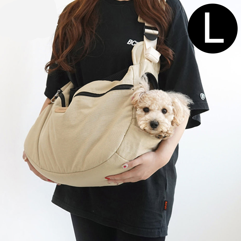 패리스독 디어마이 슬링백 (베이지) (L) (강아지 이동가방)