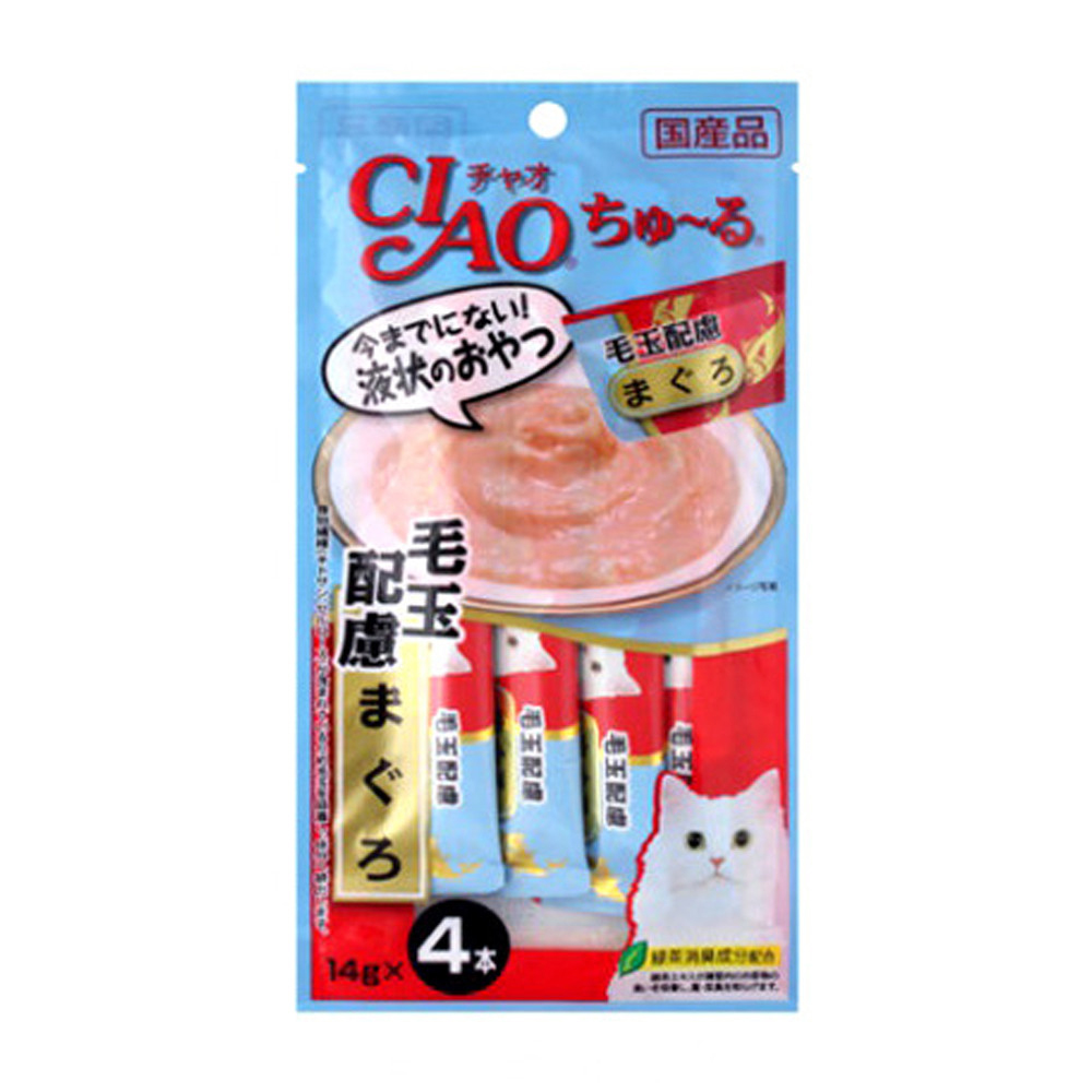 이나바 챠오 츄루 (헤어볼 참치) (14g x 4p) (고양이 간식)