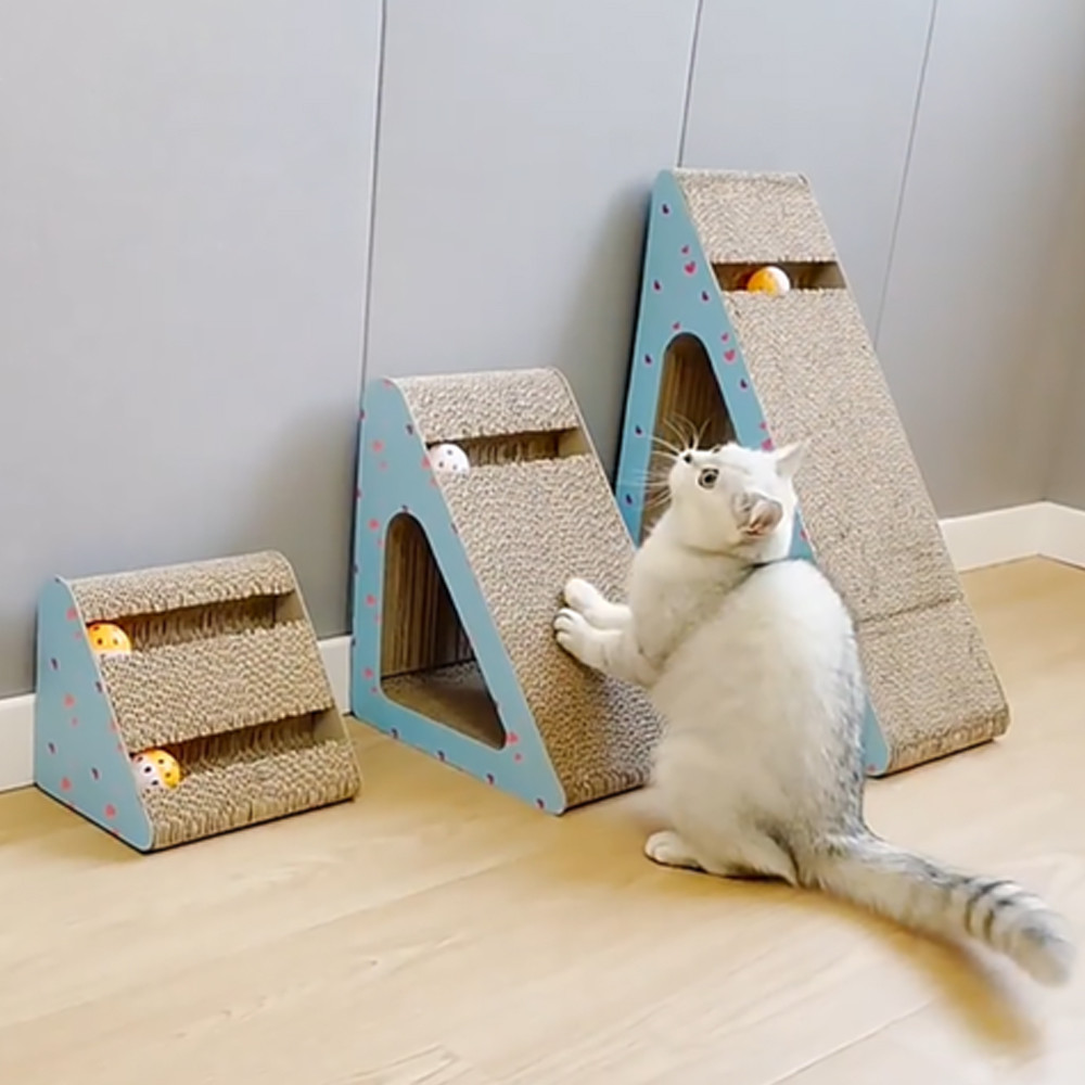 펫츠몬 공놀이 삼각형 고양이 스크래쳐 3종세트