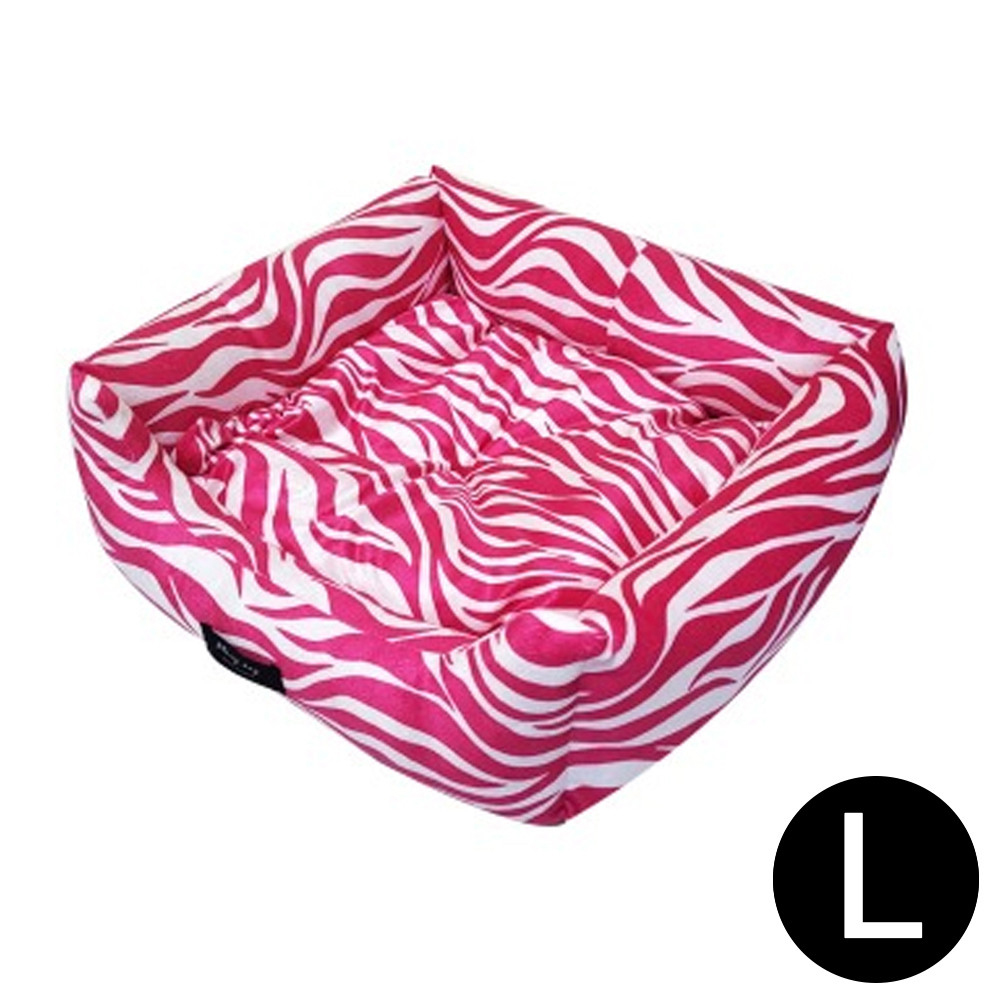 블링독 포근애 사각방석 (지브라 핑크) (L) (강아지 침대)
