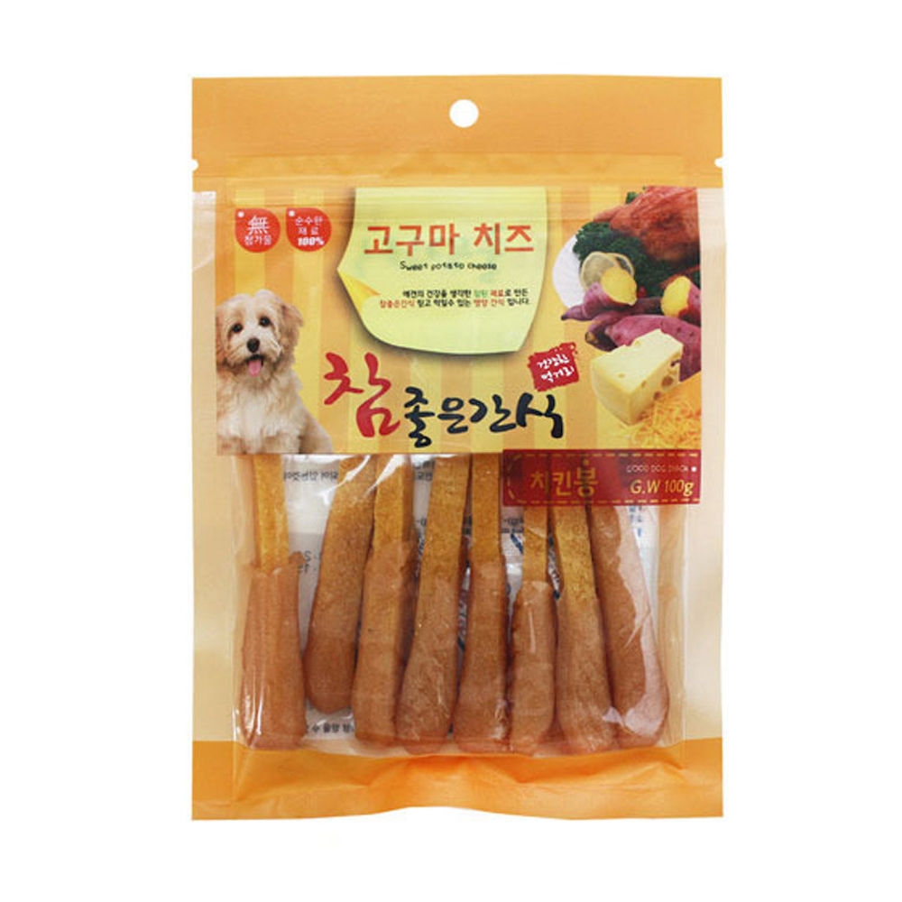 펫더맨 참 좋은 간식 고구마치즈 치킨봉 120g (강아지 간식)