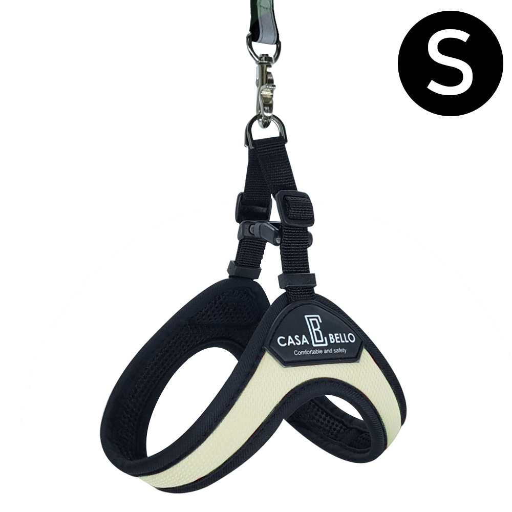 까사벨로 프리미엄 강아지 하네스 쿨에버 NO2 (베이지) (S)
