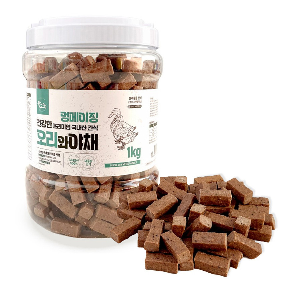 한그득 강아지 통간식 멍메이징 (오리) (1kg x 12개입) (1박스)