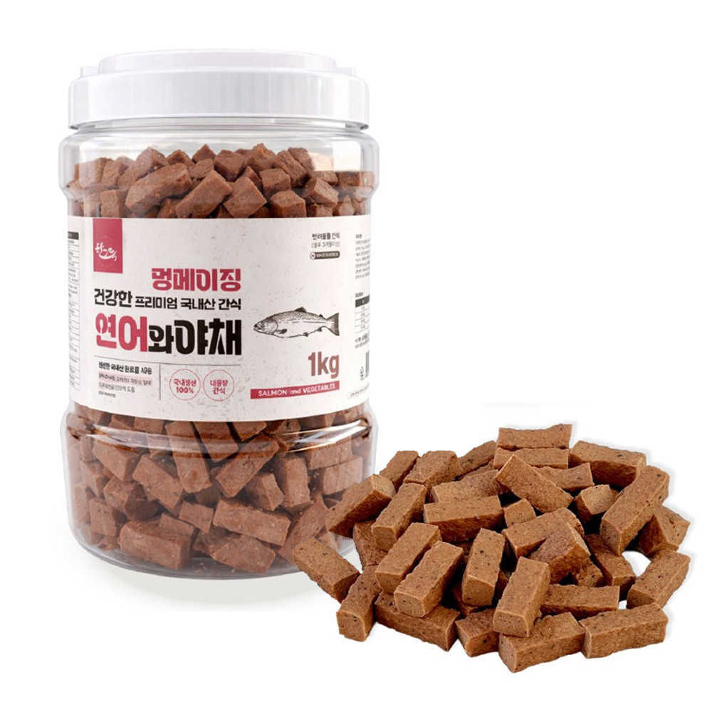 한그득 강아지 통간식 멍메이징 (연어) (1kg x 12개입) (1박스)