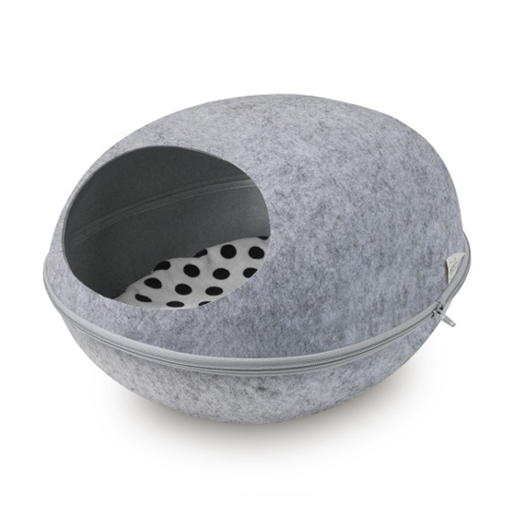 펫츠몬 고양이 달걀형 원 홀 펠트 숨숨하우스 (그레이)